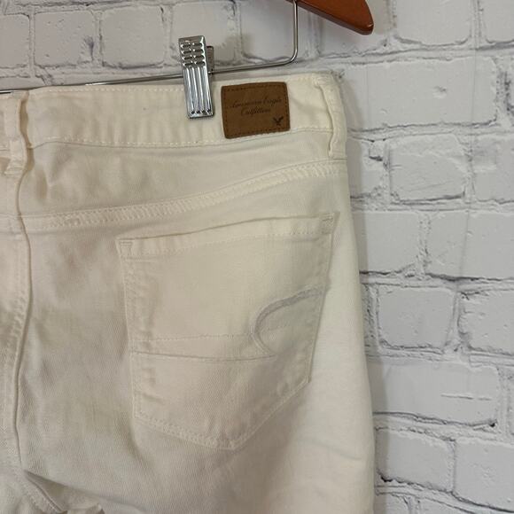 American Eagle Vintage Geometric Aztec Embroidered Ivory Skinny Stretch Jeans 10 - Picture 8 of 13